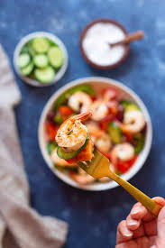 Greek Salad - Prawns (on skewers) GF